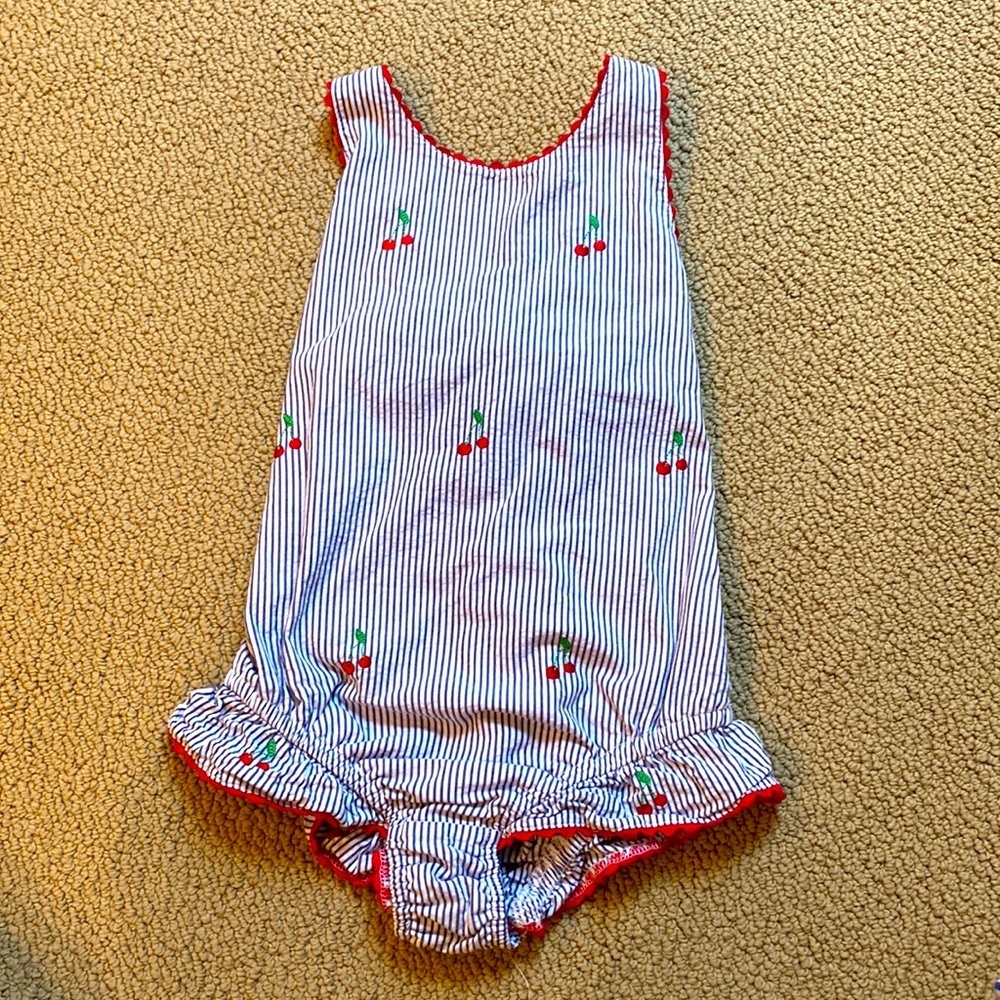 Bella bliss size 6 cherry seersucker Sunsuit